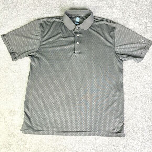 PGA Tour Polo Shirt Mens Large Gray Short Sleeve Golfing Quick Dry Casual - Picture 1 of 8